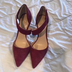Vince Camuto burgundy strap heels